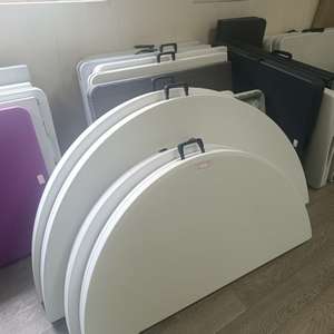 थोक भोजन सफेद घटना पार्टी फोल्डेबल राउंड टेबल शादी आउटडोर फोल्डिंग <span class=keywords><strong>60</strong></span> इंच प्लास्टिक टेबल - Product Image 2