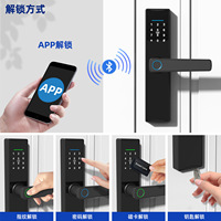Tuya Smart Fingerprint WiFi Access Serrure électronique pour portes en bois pour propriétés locatives Chambres Bureaux Hôtels Appartements