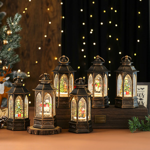 New Illuminated Rotating Snowflake Hexagonal Water-filled <b>Oil</b> Lamp Music Box Ornament Christmas Gift Decoration <b>Lantern</b> - Product Image 2