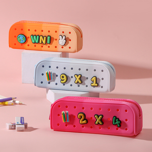 Toptan Şeker Renkli Kalem Kutusu Düzenleyici Öğrenci Okul Malzemeleri ve Kırtasiye Çok Amaçlı Silikon Kalem Kutusu - Product Image 2