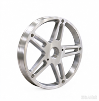 Disque de roue en alliage d'aluminium à 6 branches usiné sur mesure par CNC, plaque de bride en aluminium 6061 pour équipement d'automatisation OEM ODM
