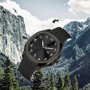 Reloj de Cuarzo Cuadrado Minimalista con Números Arábigos, Fecha Luminosa, Correa de Silicona, Reloj de Pulsera Analógico para Hombre - Product Image 2