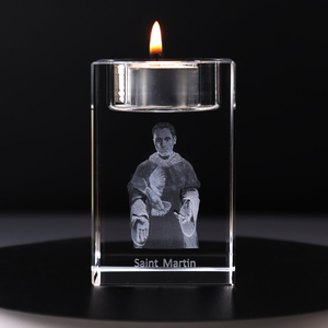 Portacandele a luce da tè in cristallo centrotavola votiva per candelabri 3D con incisione Laser per natale - Product Image 5