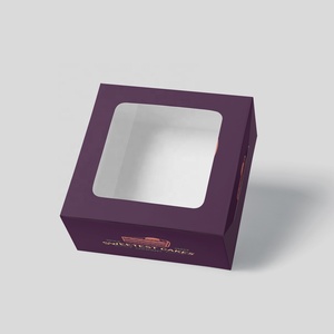 High-End Personalized <strong>Clear</strong> <strong>Cake</strong> Packaging <strong>Box</strong> with Window Custom Takeaway Bakery Food Paper Boxes - Product Image 4