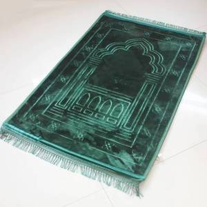 High-density embossed washable woven Muslim floral flannel <b>blanket</b>, durable home decor rug for prayer, <b>picnic</b>, and camping - Product Image 1