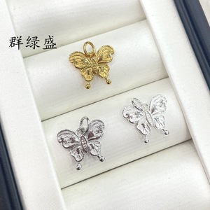 Qunlvsheng S925 Sterling Silver Butterfly Pendant 925 Silver Jewelry Findings For Necklace <b>Bracelet</b> DIY Accessories - Product Image 1