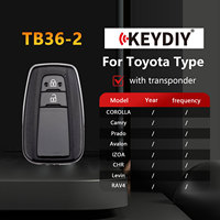 KEYDIY KD TB36-2 pour Toyota pour Lexus Clé Intelligente Universelle à Distance 2 Boutons avec Transpondeur 8A 5 pièces/lot