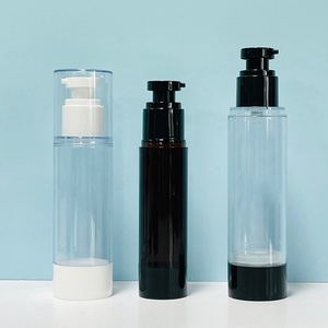 Cosmetic Packaging 15ml 30ml 50ml Black PP Lid Airless Spray <b>Bottles</b> <b>Empty</b> Refillable Lotion Airless Pump <b>Bottle</b> - Product Image 6