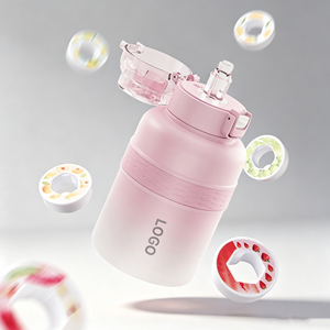 Botella de Agua Térmica con Aroma Degradado de 600 ml, Diseño de Cápsula de Aroma, Tapa con Pajita, Impresión de Logotipo Personalizado, Botella Aislada de Acero Inoxidable - Product Image 1