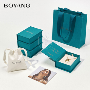 Boyang tùy chỉnh tái sử dụng cuốn sách phong cách màu xanh lá cây giấy quà tặng bông tai vòng cổ trang sức bao bì hộp - Product Image 2