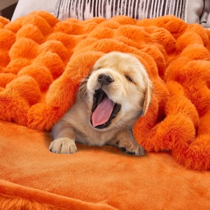 Zhengtai Sofá Cálido Invierno Súper Suave Fuzzy Cozy Fluffy <span class=keywords><strong>Orange</strong></span> Rabbit Faux Fur Throw Manta - Product Image 4