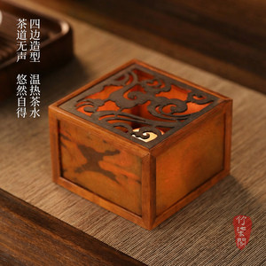 Bamboo Rock <b>Tea</b> Warmer Square Shape Handmade Alcohol Candle <b>Tea</b> <b>Set</b> For <b>Tea</b> Room Heating - Product Image 5