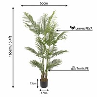 Große Künstliche Tropische Palme 180cm Dekorative Topfpflanze für Zuhause Büro Restaurant Hotel und Lobby