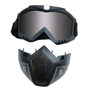 オープンフェイス風防風オートバイハーフヘルメットビンテージデザインUV400保護取り外し可能バイザーゴーグルマスクサイクリング釣り - Product Image 2
