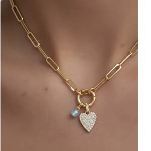 จี้หัวใจเพชร Pav เครื่องประดับที่สง่างามสำหรับผู้หญิง - Product Image 1