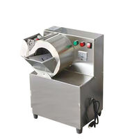 Commerciële roestvrijstalen gemotoriseerde groente- en fruit snijmachine, verstelbare dikte, 750W vermogen, multifunctioneel, geschikt voor bananen