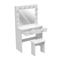 Ensemble de meubles de chambre à coucher commode de maquillage vanité coiffeuse à LED avec miroir éclairé