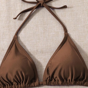 2025 sólido Europeo Americano mujeres <span class=keywords><strong>de</strong></span> tres piezas playa Bikini traje <span class=keywords><strong>de</strong></span> <span class=keywords><strong>baño</strong></span> Halter Tie falda <span class=keywords><strong>de</strong></span> malla con diseño exclusivo <span class=keywords><strong>de</strong></span> <span class=keywords><strong>Amazon</strong></span> - Product Image 4