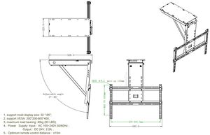 <span class=keywords><strong>Support</strong></span> <span class=keywords><strong>TV</strong></span> <span class=keywords><strong>motorisé</strong></span> en aluminium réglable de 32 à 50 <span class=keywords><strong>pouces</strong></span> avec télécommande, moderne, mobile, rotatif au <span class=keywords><strong>plafond</strong></span>, vente chaude - Product Image 2