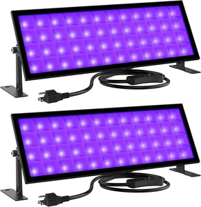 Projecteur LED UV 395nm violet, lumière murale, lampe noire violette, bande longue, Halloween, hanté, quatre rangées, 96W, ultraviolet, mural - Product Image 1