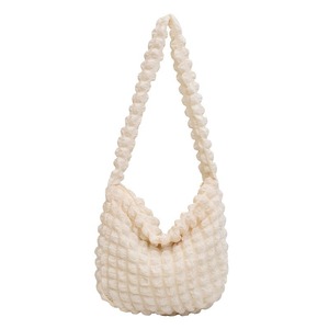 <b>Beanbag</b> <b>Large</b> Capacity Women's Shoulder Bag with Puff Cloud Pleated Diamond Pattern, Casual Japanese and Korean Style - Product Image 2