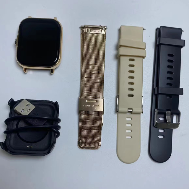 Three Straps Smart Watch for Men Women Full Touch Screen Sports Fitness Watches Blue Tooth Calls Digital Smartwatch Wristwatch