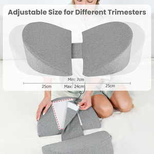 <span class=keywords><strong>Almohada</strong></span> de <span class=keywords><strong>Embarazo</strong></span> Ajustable de Espuma Viscoelástica con Funda Extraíble Antibacteriana para Soporte de Vientre, Cuello y Piernas - Product Image 4