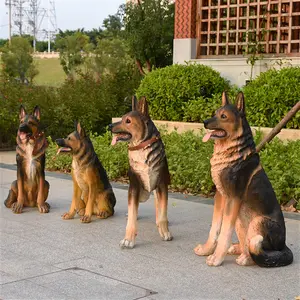 Hot Sale Garden Decor Haustier 117*46*106cm Lebensgroße Tiers tatue Fiberglas harz Hundes kulptur Deutsche Schäferhunde Statue