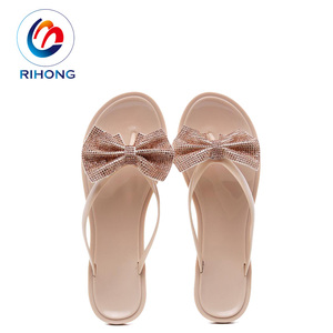 Tongues <span class=keywords><strong>d</strong></span>'extérieur pour femmes en pvc, chaussures de mode classique avec nœud de luxe, sandales plates transparentes, 2021 - Product Image 5