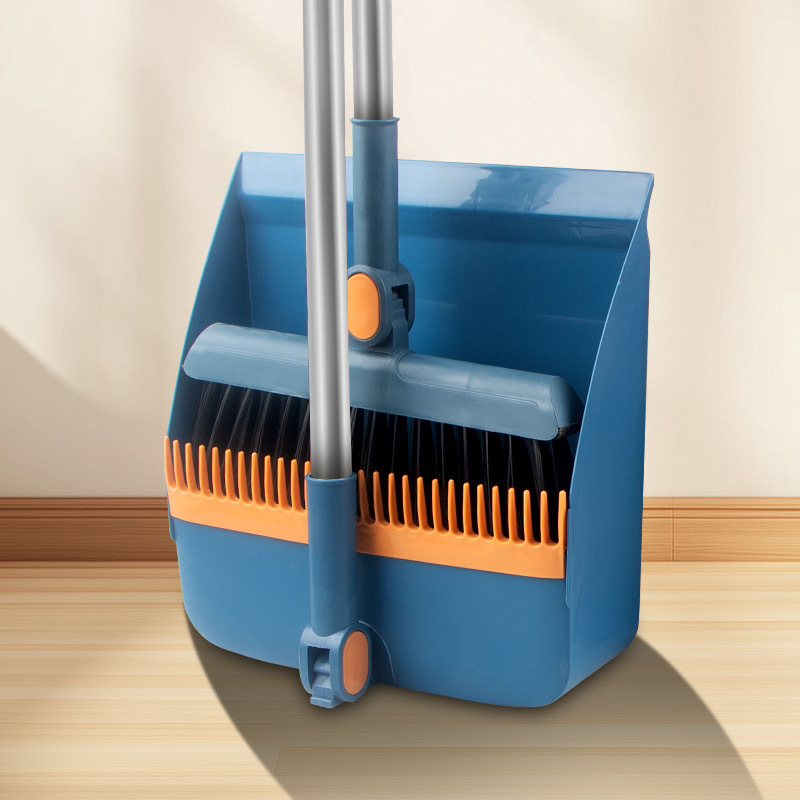 Blue folding 2-piece set [broom and dustpan]