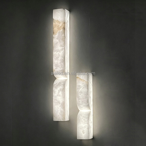 Applique murale moderne en albâtre espagnol, lumière murale intérieure en marbre naturel, applique murale pour villa, éclairage de projet pour hôtel cinq étoiles - Product Image 1