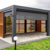 Pergola de toit à lames motorisée grise écologique 3x3m style pergula avec stores latéraux assemblage facile pour décorations de jardin Turquie