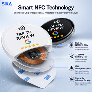 Etiqueta NFC Redonda SIKA para Reseñas, Disco con Impresión Personalizada para Reseñas de <span class=keywords><strong>Google</strong></span>, para Restaurantes, Cafés, Salones, Tiendas y Mostradores - Product Image 3