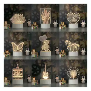 3D Christmas Night Light Christmas Gift 2023 Led Small Night Light Christmas Warm Light Up Toys