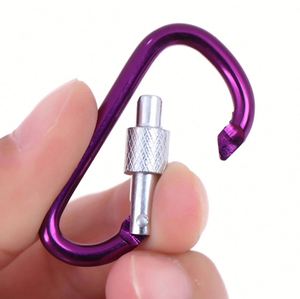 Custom Logo D Shape Aluminum Locking Carabiner Keychain Screw Gate <b>Clip</b> for Outdoor Event Giveaways - Product Image 4