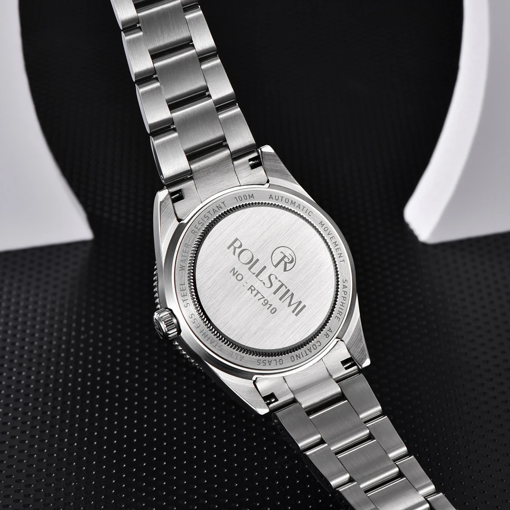 Rollstimi 2025 jam tangan mewah pria, jam tangan selam otomatis mekanis  7910 m tahan air keramik Bezel AR safir 100