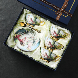 Juego de Taza y Platillo de Porcelana Fina Estilo Europeo Blue Beauty, Cerámica Vintage para el Hogar, Estilo Británico para el Té de la Tarde - Product Image 2
