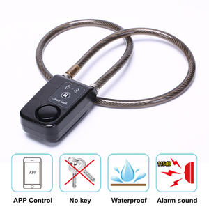 Wholesale Bicycle Accessories <strong>Anti</strong> <strong>Theft</strong> Alarm 80cm Steel Cable E-bike Lock Motorcycles Scooters Smart Padlock Wireless IP55 - Product Image 5
