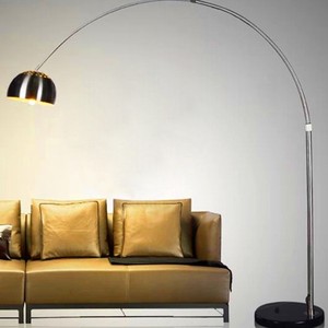 Design moderne Bras D'arc <span class=keywords><strong>Poisson</strong></span> <span class=keywords><strong>Lampadaire</strong></span> <span class=keywords><strong>Lampadaire</strong></span> Courbé avec Base En Métal et Corps Et Abat-Jour - Product Image 1