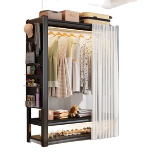 Three Arrow Multi Layer <b>Clothes</b> Rack Carbon Steel Standing Closet Organizer Bedroom Use Clothing <b>Storage</b> Rack - Product Image 5
