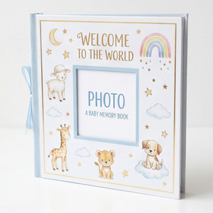 Libro de Recuerdos de Bebé de Lino de Lujo, Tapa Dura, Diario del Primer Año, Libro de Hitos Estético con Acuarelas, Álbum de Fotos de Recuerdo <span class=keywords><strong>para</strong></span> Recién Nacidos, Dorado - Product Image 4