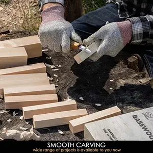 Basswood kubus blok tongkat ukiran kayu ukuran khusus untuk kerajinan pemula praktek pemutihan kayu yang belum kosong alami