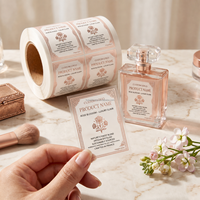 Étiquette personnalisée de luxe transparente pour parfum, autocollant pour emballage de flacon cosmétique avec impression de logo en relief doré