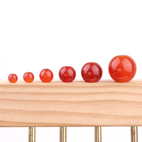 Perles en Agate Rouge Polie de 6-14 mm avec Trous de 2-5 mm ; Perles Rondes à Grand Trou pour Bijoux DIY - Vente en Gros Usine