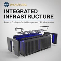 Pusat Data Mikro-Modul yang Dapat Disesuaikan, Ruang Server Terintegrasi, Kabinet Dua Baris, Setiap Kabinet Dilengkapi Pemantauan Waktu Nyata