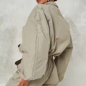 Vêtements de sport respirants de haute qualité pour femmes, veste en nylon à col montant et fermeture éclair, pantalon de jogging droit taille haute, collection automne - Product Image 4