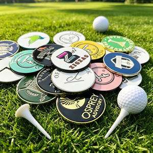 Marcador <span class=keywords><strong>de</strong></span> pelota <span class=keywords><strong>de</strong></span> <span class=keywords><strong>golf</strong></span> magnético <span class=keywords><strong>de</strong></span> cuero en blanco, económico, con diseño Flower Power y forma <span class=keywords><strong>de</strong></span> pájaro, para grabado, con moneda dorada, para bricolaje, venta al por mayor, reloj <span class=keywords><strong>de</strong></span> ángulo - Product Image 1