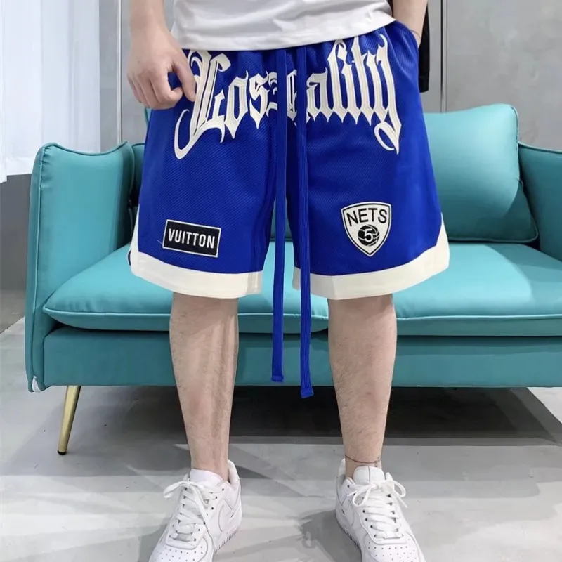 Hot Sale Men Embroidered Basketball Mesh Pants Fashion High Casual Sports Shorts