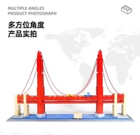 Wange juguetes de plástico Golden Gate Bridge San Francisco World Architectural Street Scene atracciones modelo juego de bloques de construcción
