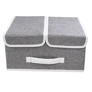 Compartimentos de juguete plegables de tela no tejida, caja de almacenamiento con tapa